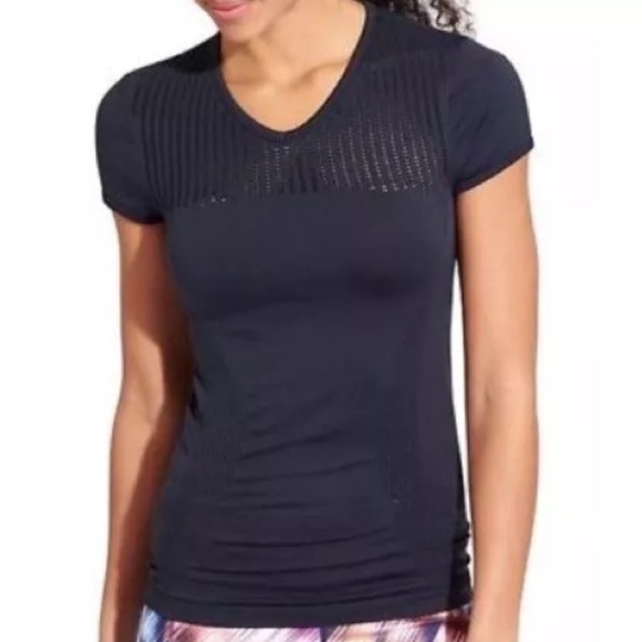 Athleta Trophy Tee Shirt Navy Color Sz small active wear short sleeve‎ - Picture 13 of 13
